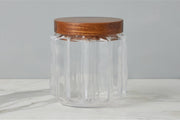 GMC602LC2 etuhome Fluted Glass Canister Wood Lid Large