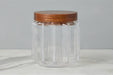GMC602LC2 etuhome Fluted Glass Canister Wood Lid Large