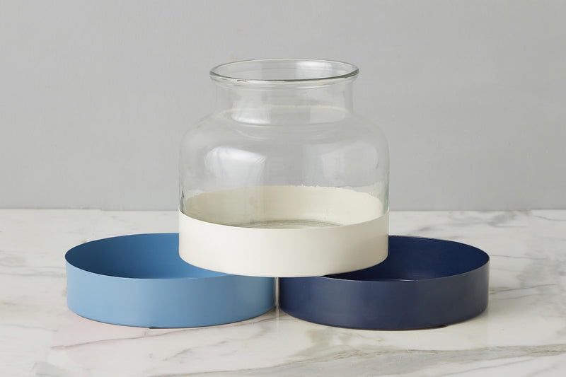 3-in-1 Glass Bloom Vase, Maritime Color Set