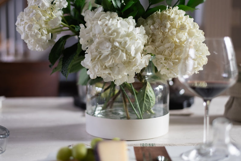 Glass Bloom Vase, Removable White Base