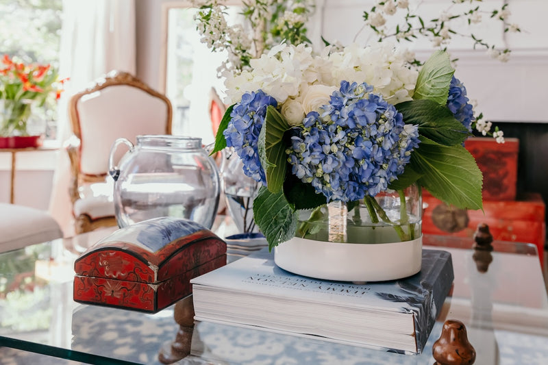 Glass Bloom Vase, Removable White Base