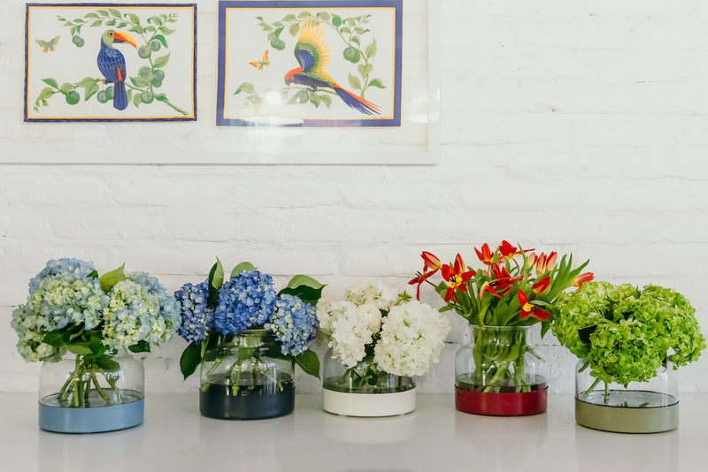 3-in-1 Glass Bloom Vase, Maritime Color Set