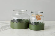 2-in-1 Scalloped Bloom Vase, White/Spruce Green