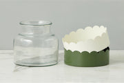 GMN455EWG9 etuhome 2 in 1 Scalloped Bloom Vase White Spruce Green