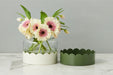 GMN455EWG9 etuhome 2 in 1 Scalloped Bloom Vase White Spruce Green