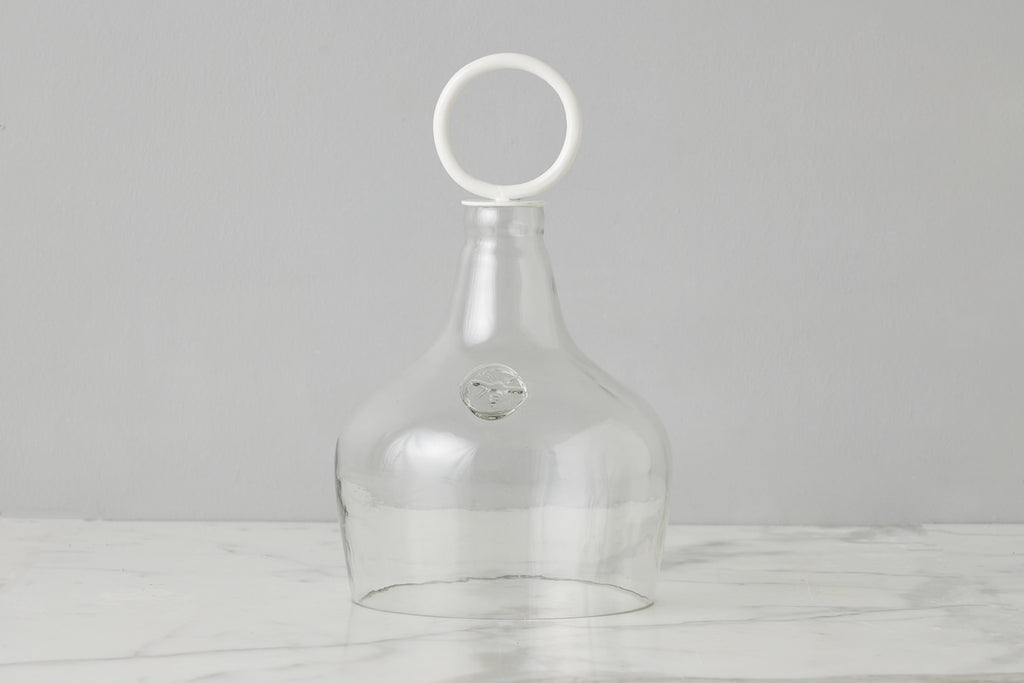 Glass Cloche Food Cover Ring Handle Small