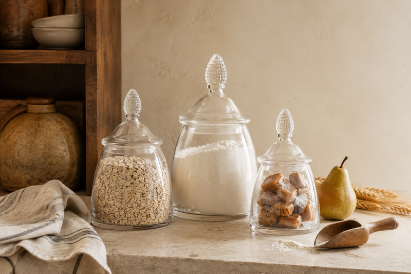 Glass Teardrop Jar, Lid, Large