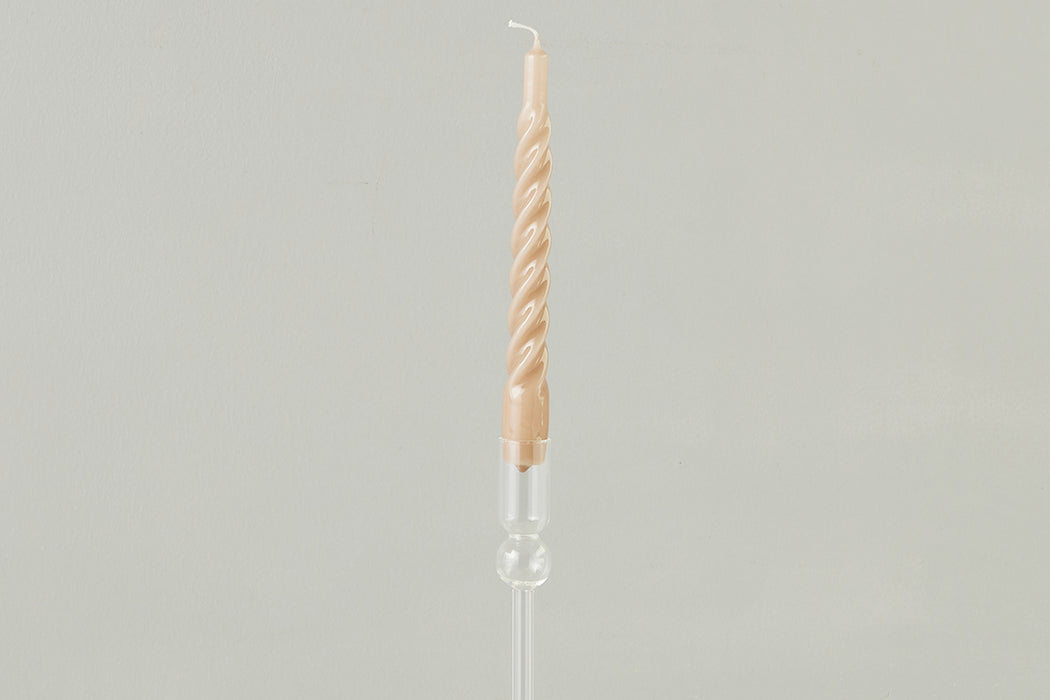 Taupe Twisted Taper Candles, Set of 6