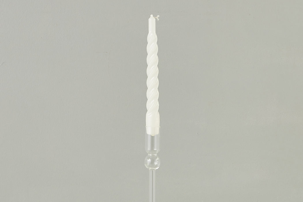 White Twisted Taper Candles, Set of 6