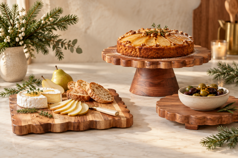 Natural Scalloped Cake Stand