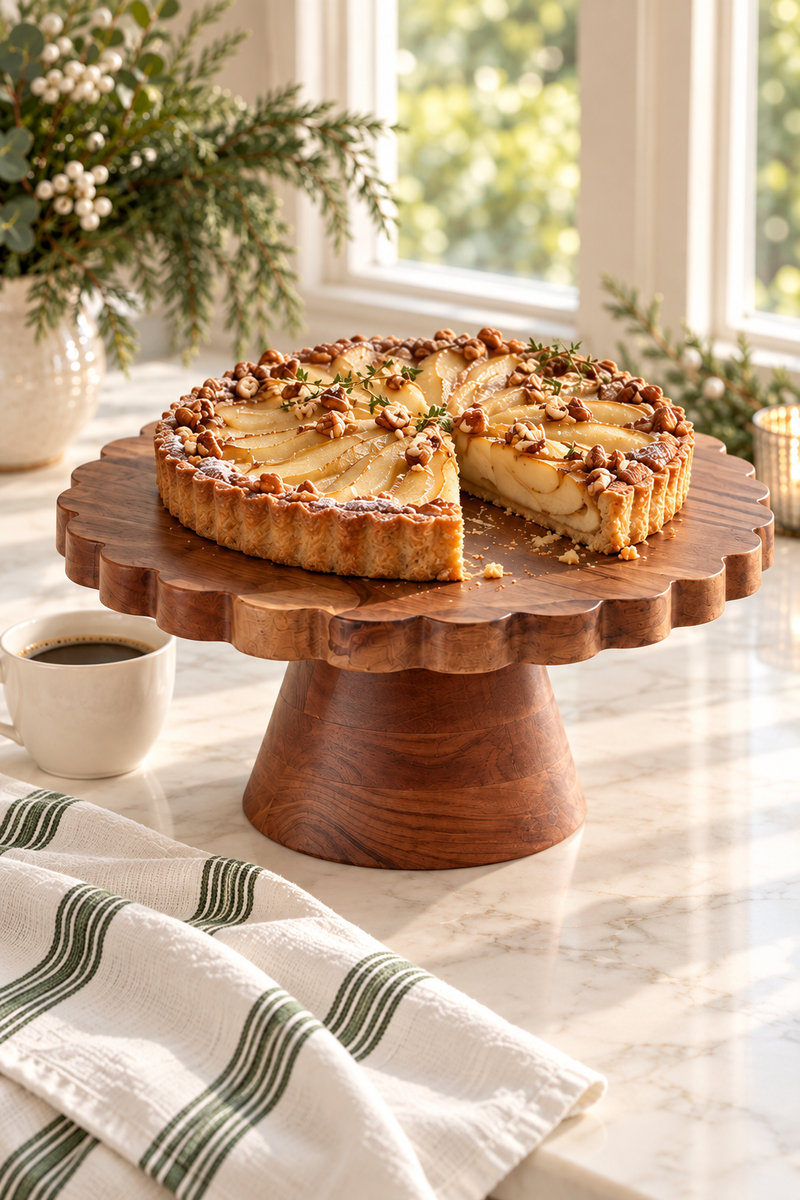 Natural Scalloped Cake Stand
