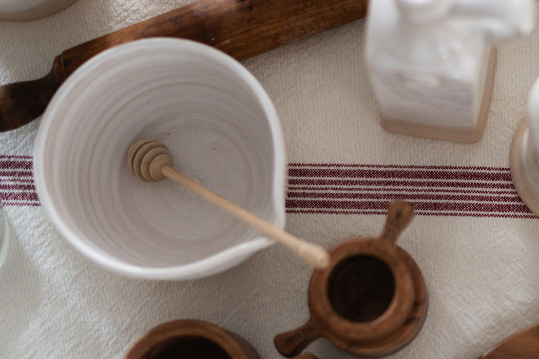 White Handthrown Mixing Bowl