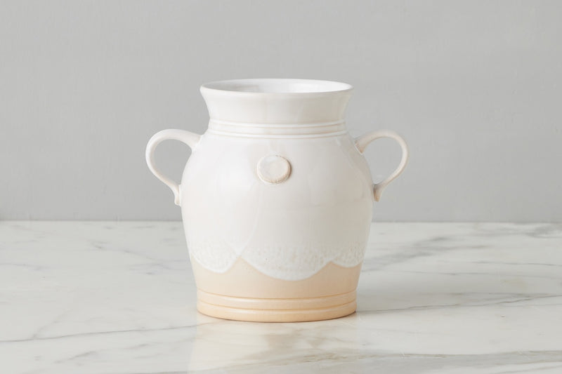 White Handthrown Confit Pot, Small