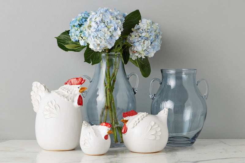 Ceramic Country French Rooster, Large, White