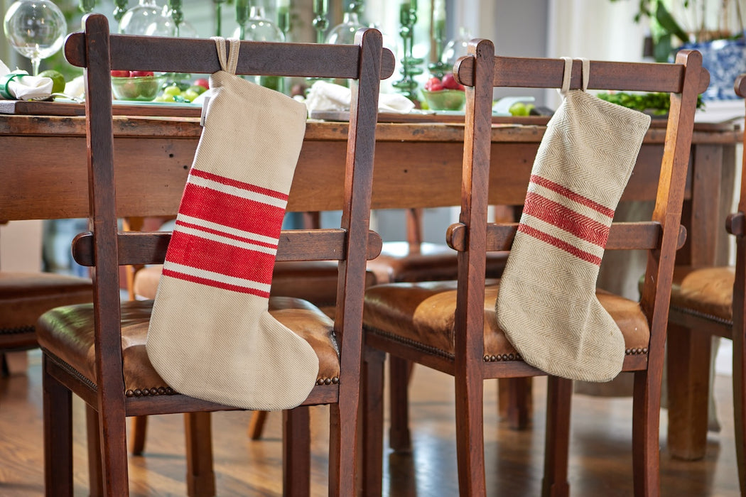 Holiday Stocking Red Stripe, Set of 2