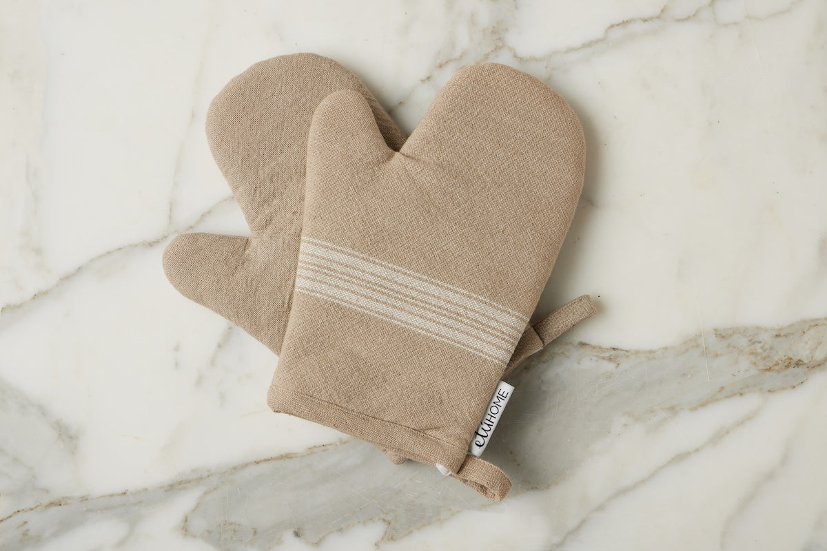 Oven Mitt, Vintage White Stripe - Thumbnail 4