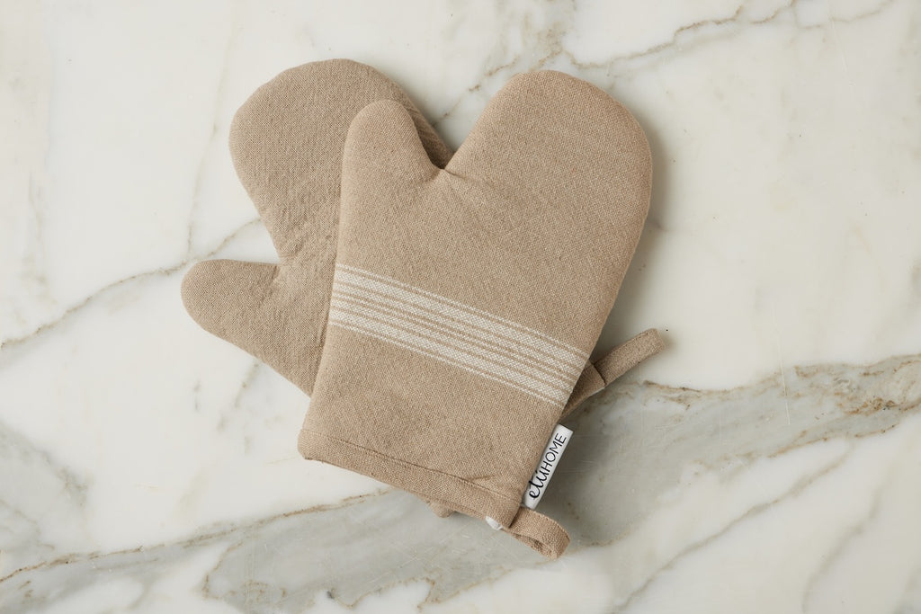 Oven Mitt Vintage Stripe Set 2