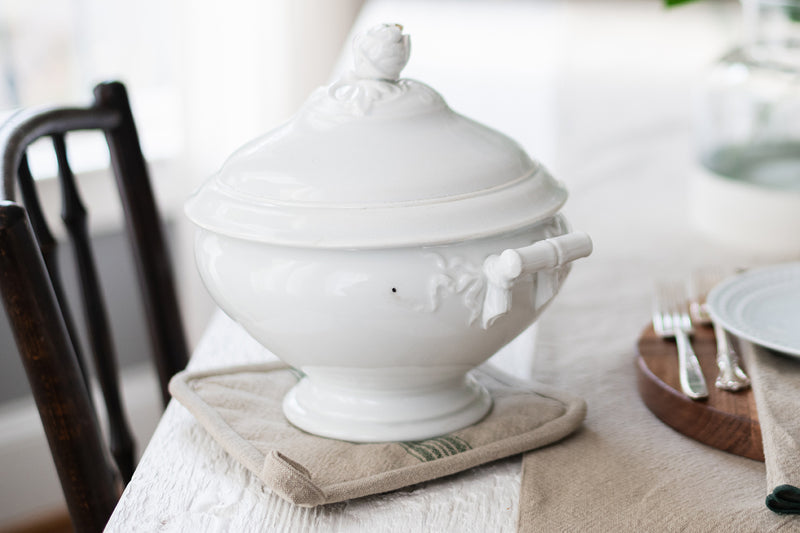 Pot Holder, Vintage Spruce Green Stripe, Set of 2