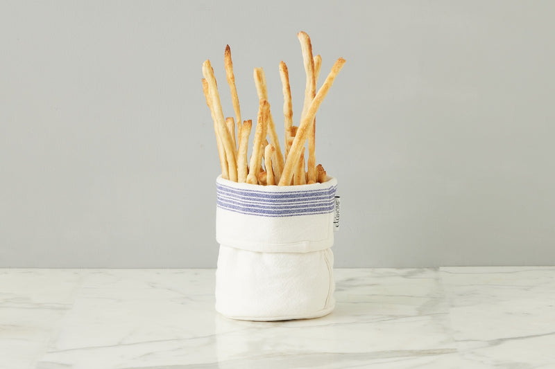 Bistro Bag, Vintage Navy Blue Stripe, Set of 2