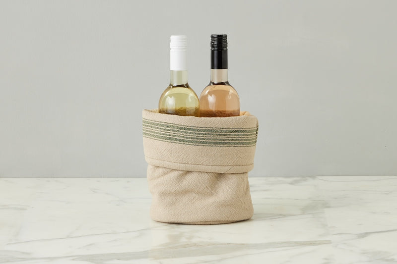 Bistro Bag, Vintage Spruce Green Stripe, Set of 2