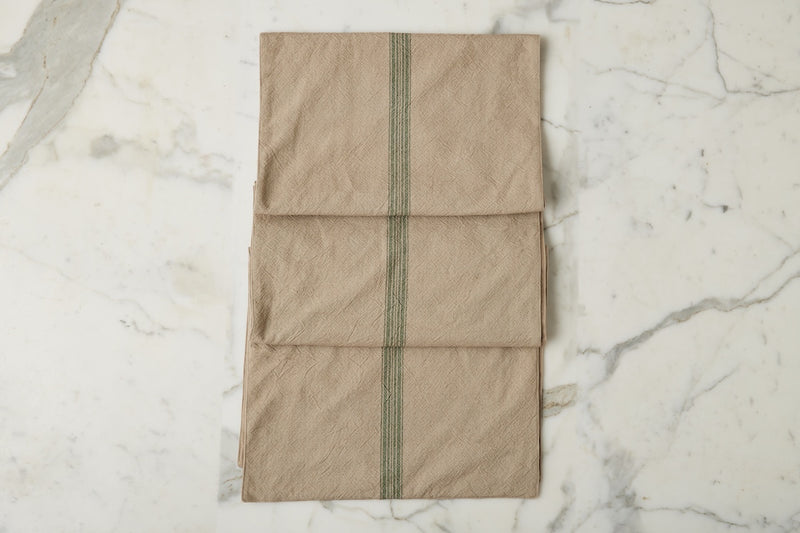 Table Runner, Vintage Spruce Green Stripe