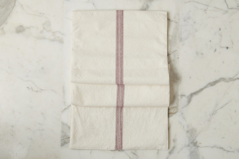 Table Runner, Vintage Merlot Red Stripe