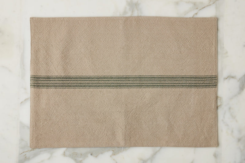 Rectangle Placemats, Vintage Spruce Green Stripe, Set of 4