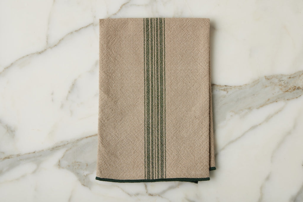 Dinner Napkins Vintage Spruce Stripe Set 4