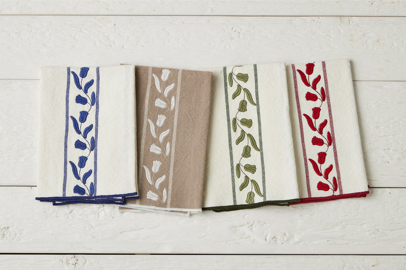 QMN113UB9 etuhome Dinner Napkins Navy Blue Tulip Set of 4