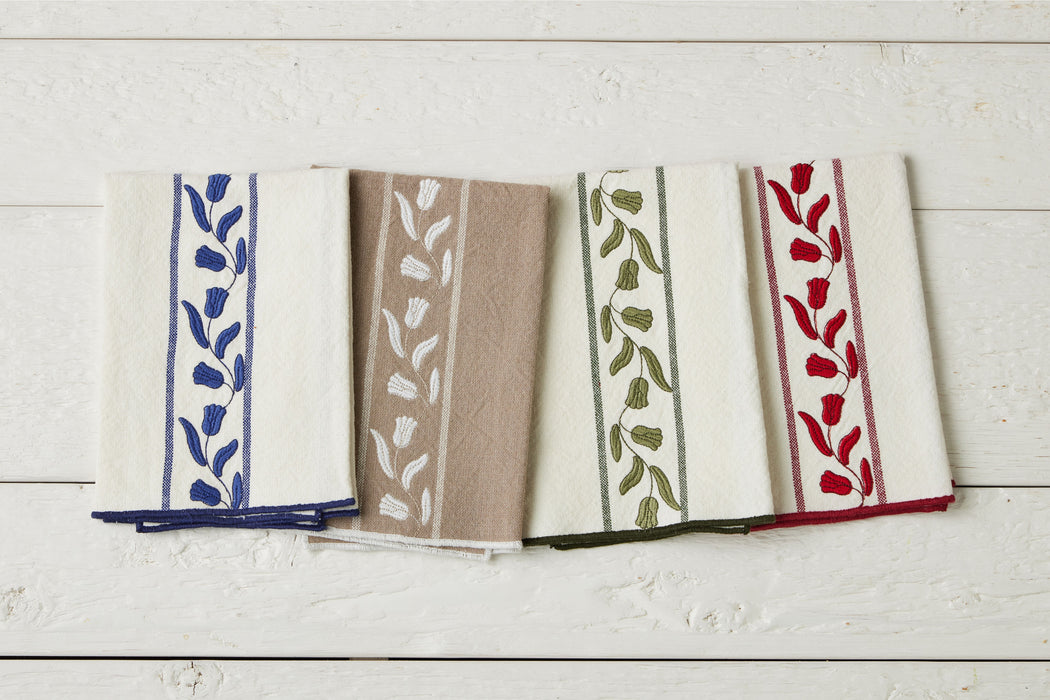 QMN113UB9 etuhome Dinner Napkins Navy Blue Tulip Set of 4