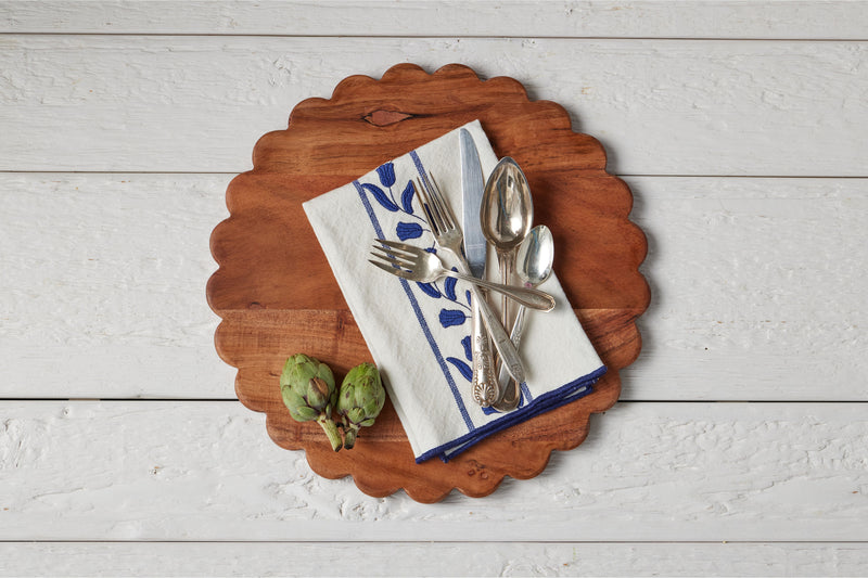 QMN113UB9 etuhome Dinner Napkins Navy Blue Tulip Set of 4