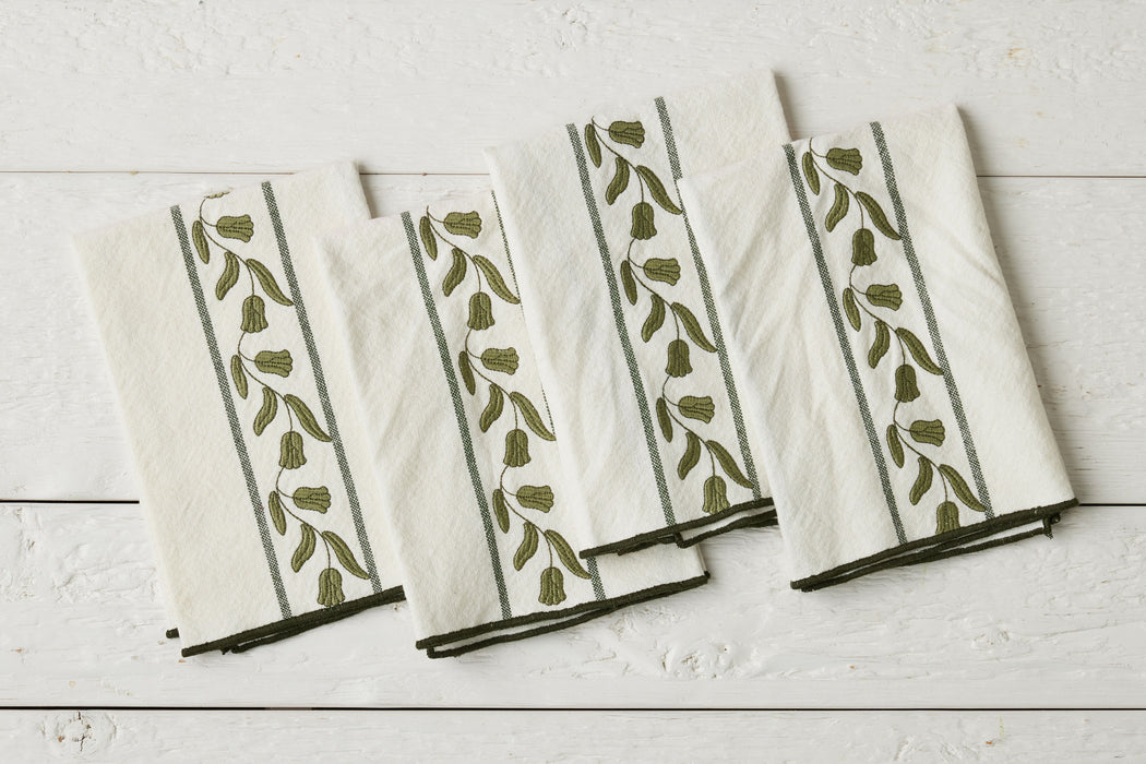 QMN113UG9 etuhome Dinner Napkins Spruce Green Tulip Set of 4
