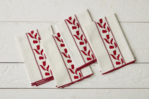 QMN113UR9 etuhome Dinner Napkins Merlot Red Tulip Set of 4