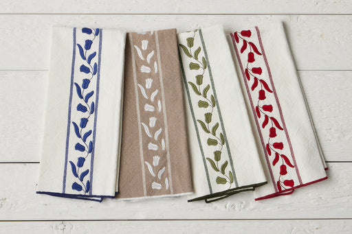 QMN114UG9 etuhome Kitchen Tea Towel Spruce Green Tulip Set of 2