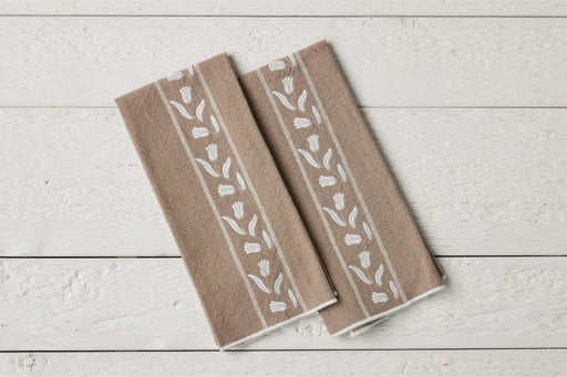 QMN114UW9 etuhome Kitchen Tea Towel White Tulip Set of 2