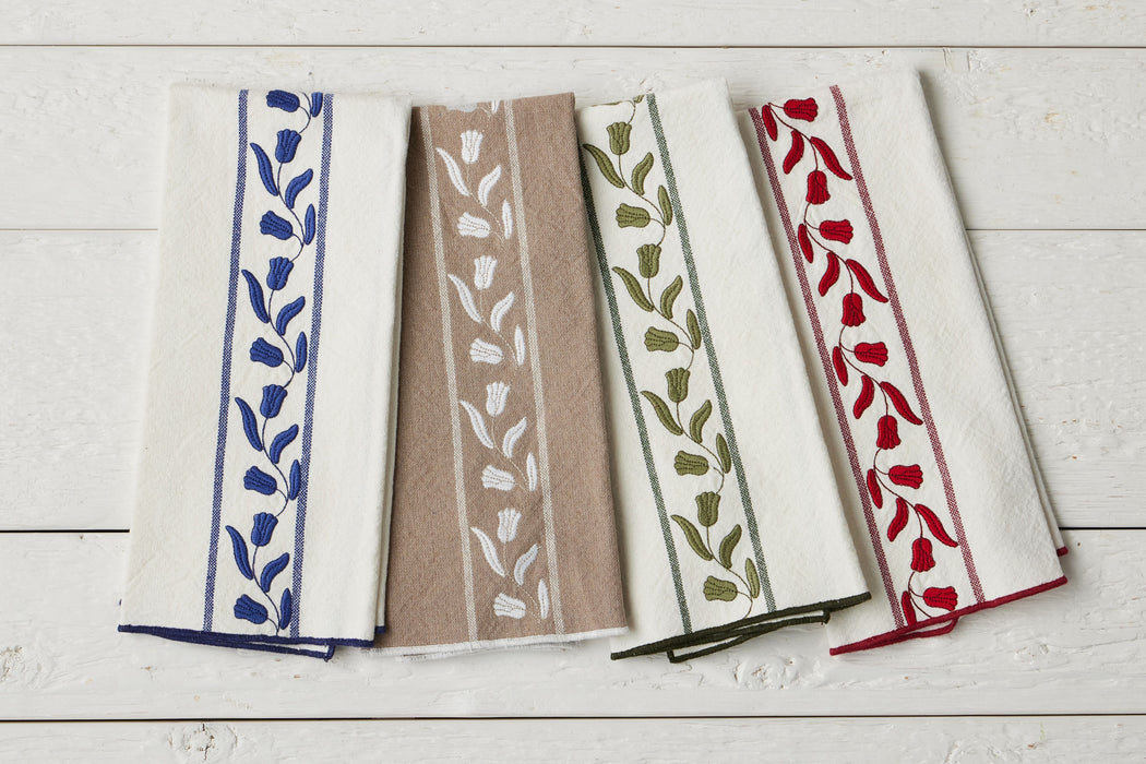 QMN114UW9 etuhome Kitchen Tea Towel White Tulip Set of 2