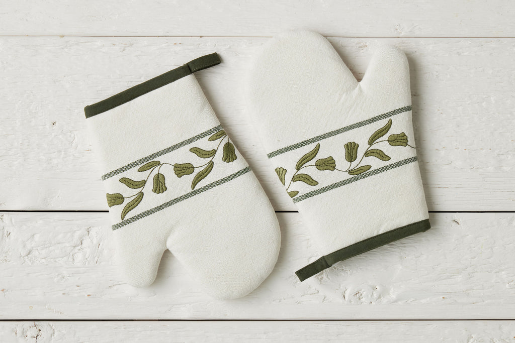 Oven Mitt Spruce Tulip Set 2