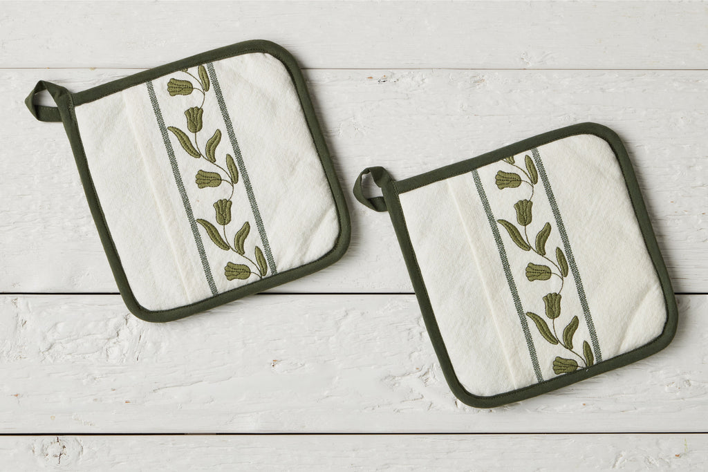 Pot Holder Spruce Tulip Set 2