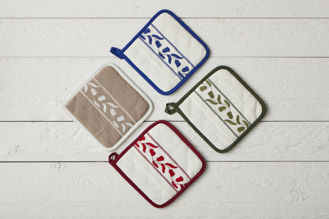 QMN117UW9 etuhome Pot Holder White Tulip Set of 2