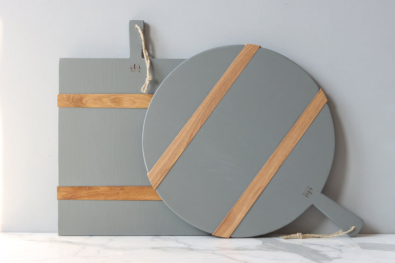 Mod Charcuterie Cheese Board, Medium Round, Grey