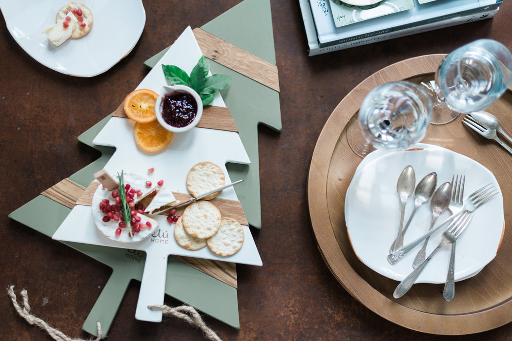 White Mod Tree Charcuterie Board, Small