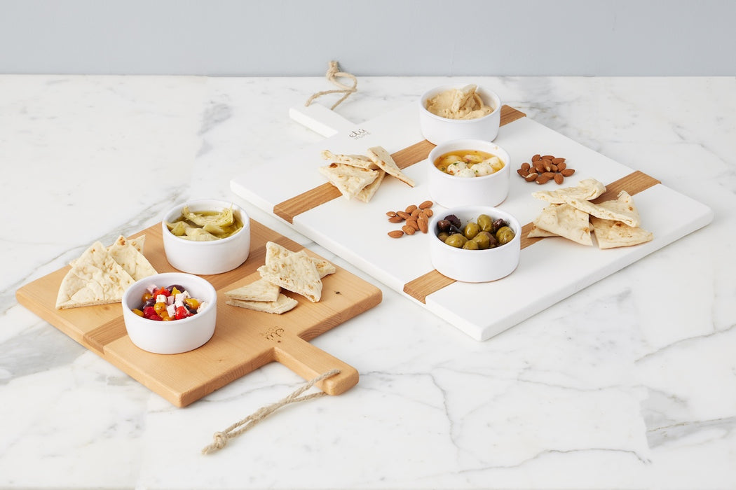 White Rectangle Mod Charcuterie Board, Medium