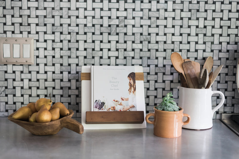 Modern iPad / Cookbook Holder, White