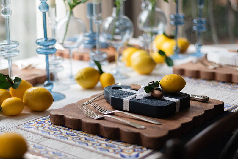 Mini Appetizer Board with Spreader, Small, Navy Blue