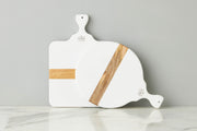 White Mod Cheese Boards, Small Rectangle and Small Round