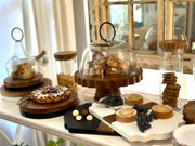 RMN255EK2 etuhome Trefoil Wood Cheese Board Charger Black