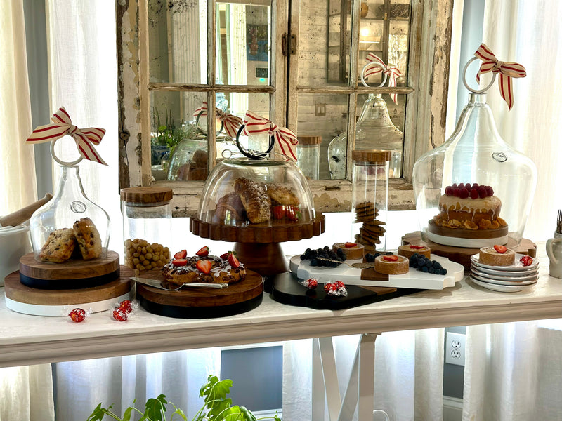 RMN255EK2 etuhome Trefoil Wood Cheese Board Charger Black