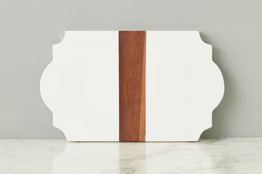 RMN255EW2 etuhome Trefoil Wood Cheese Board Charger White