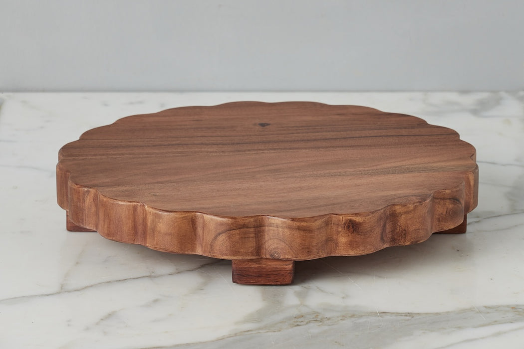 Large Round Footed Scalloped Board