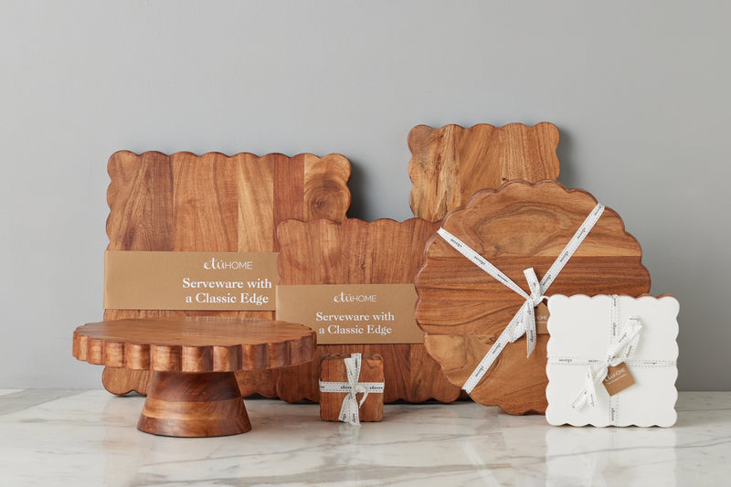 Scalloped Trivet Riser, Large Round, Natural